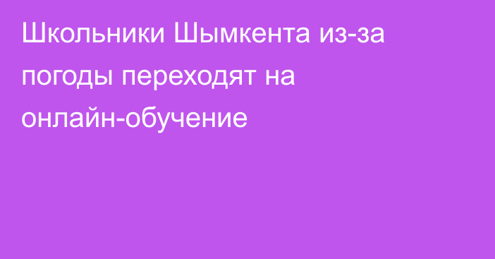 Школьники Шымкента из-за погоды переходят на онлайн-обучение