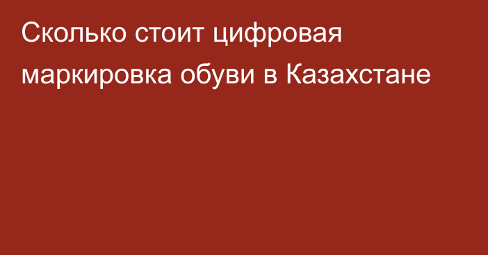 Сколько стоит цифровая маркировка обуви в Казахстане