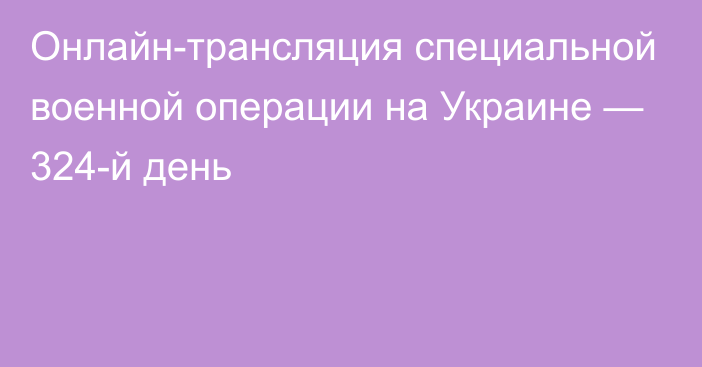 Онлайн-трансляция специальной военной операции на Украине — 324-й день