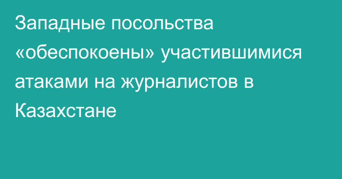 Западные посольства «обеспокоены» участившимися атаками на журналистов в Казахстане