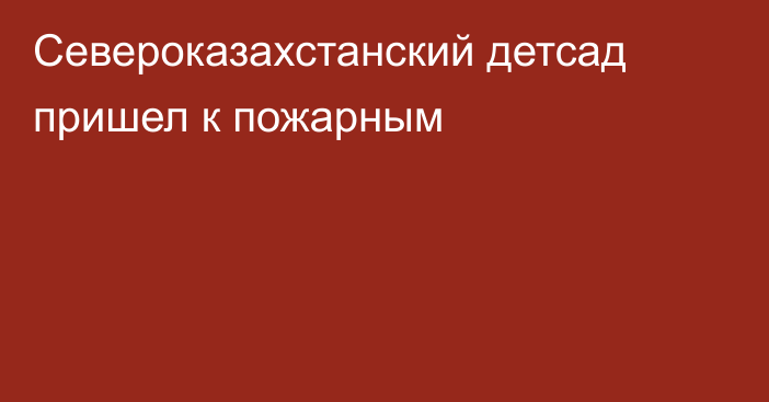 Североказахстанский детсад пришел к пожарным