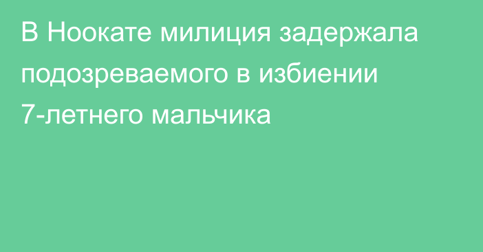 В Ноокате милиция задержала подозреваемого в избиении 7-летнего мальчика