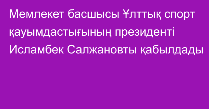 Мемлекет басшысы Ұлттық спорт қауымдастығының президенті Исламбек Салжановты қабылдады