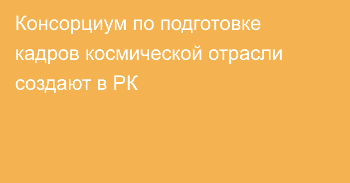 Консорциум по подготовке кадров космической отрасли создают в РК