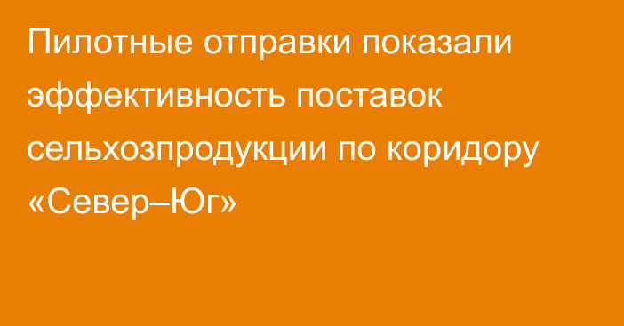 Пилотные отправки показали эффективность поставок сельхозпродукции по коридору «Север–Юг»