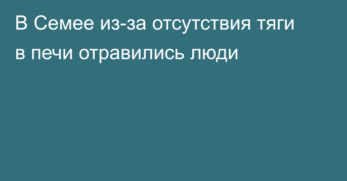 В Семее из-за отсутствия тяги в печи отравились люди