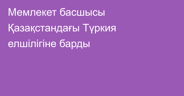 Мемлекет басшысы Қазақстандағы Түркия елшілігіне барды