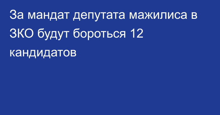 За мандат депутата мажилиса в ЗКО будут бороться 12 кандидатов