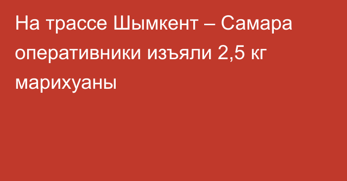 На трассе Шымкент – Самара оперативники изъяли 2,5 кг марихуаны