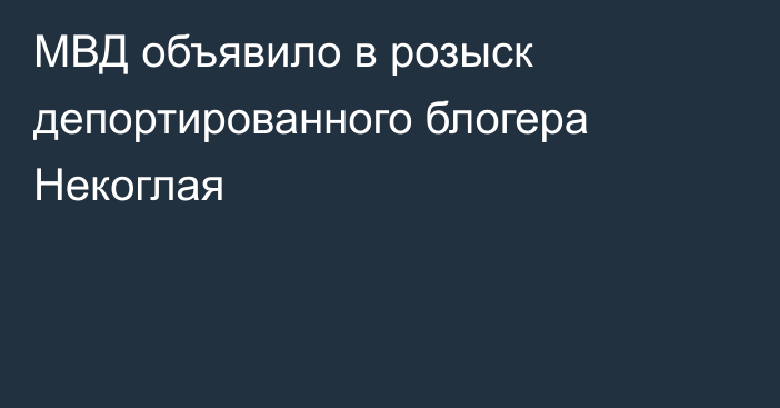 МВД объявило в розыск депортированного блогера Некоглая