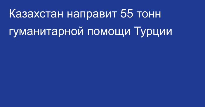 Казахстан направит 55 тонн гуманитарной помощи Турции