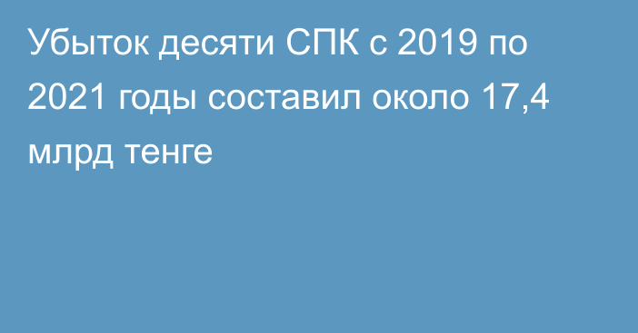 Убыток десяти СПК с 2019 по 2021 годы составил около 17,4 млрд тенге