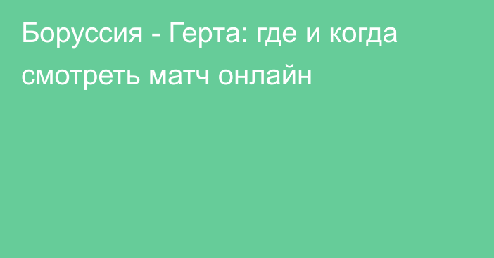 Боруссия -  Герта: где и когда смотреть матч онлайн