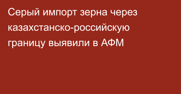 Серый импорт зерна через казахстанско-российскую границу выявили в АФМ