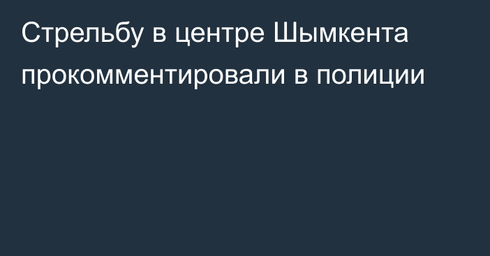 Стрельбу в центре Шымкента прокомментировали в полиции