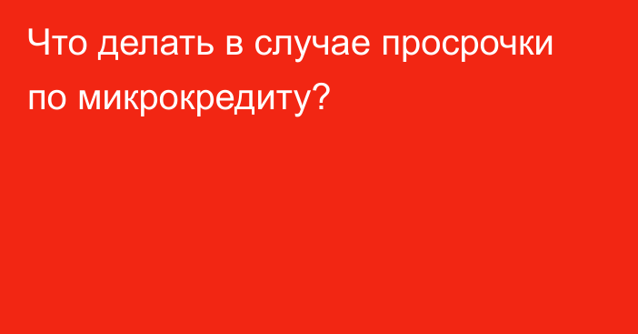 Что делать в случае просрочки по микрокредиту?