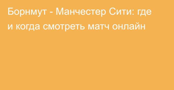 Борнмут -  Манчестер Сити: где и когда смотреть матч онлайн