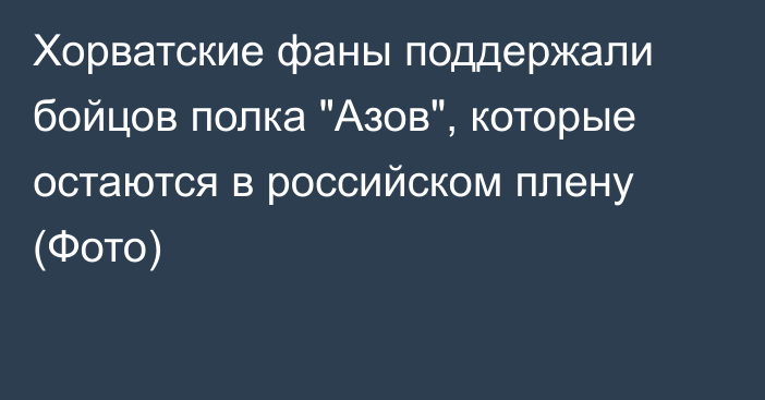 Хорватские фаны поддержали бойцов полка 