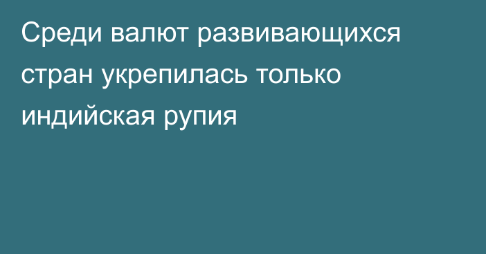 Среди валют развивающихся стран укрепилась только индийская рупия