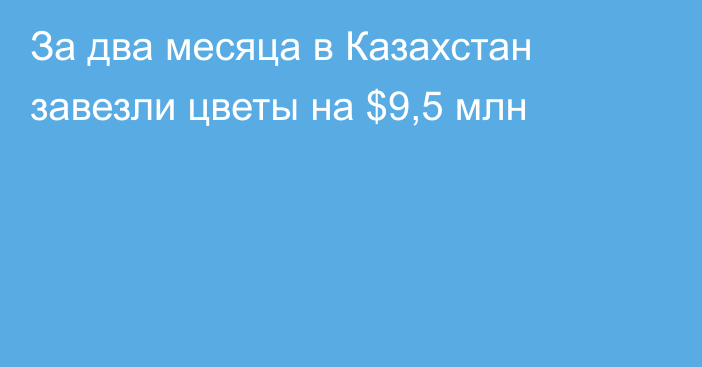 За два месяца в Казахстан завезли цветы на $9,5 млн