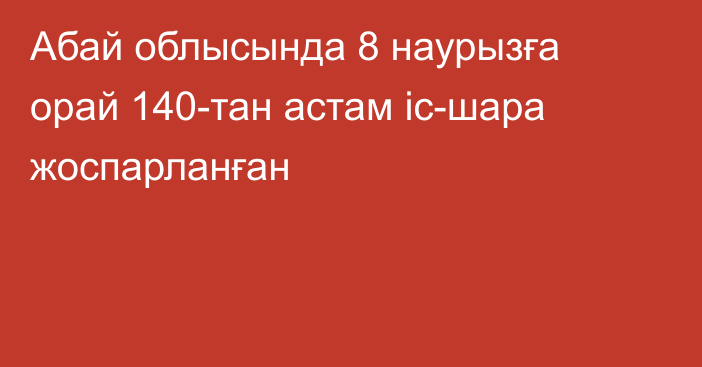 Абай облысында 8 наурызға орай 140-тан астам іс-шара жоспарланған