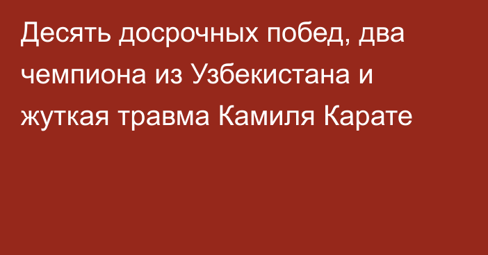 Десять досрочных побед, два чемпиона из Узбекистана и жуткая травма Камиля Карате