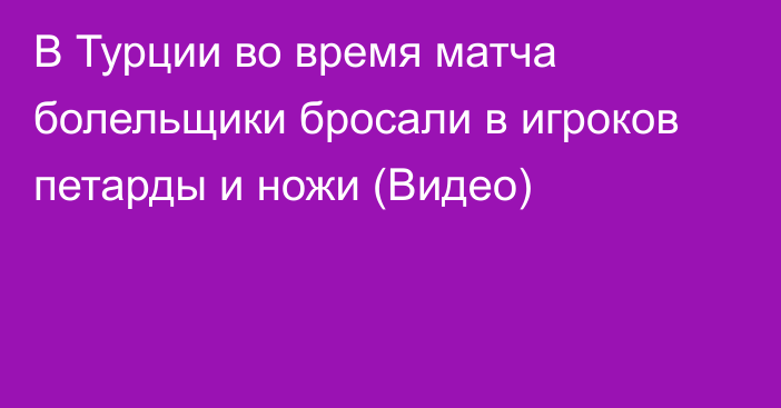 В Турции во время матча болельщики бросали в игроков петарды и ножи (Видео)