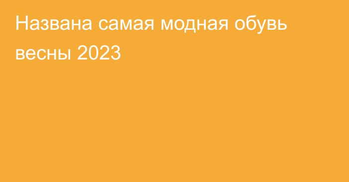 Названа самая модная обувь весны 2023