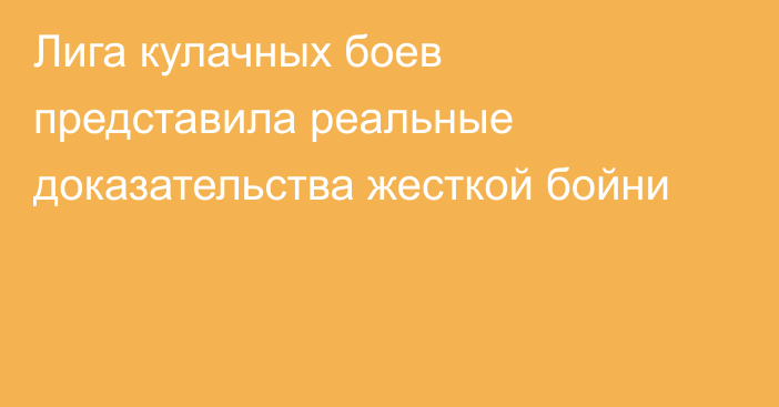 Лига кулачных боев представила реальные доказательства жесткой бойни