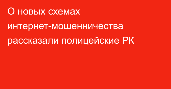 О новых схемах интернет-мошенничества рассказали полицейские РК