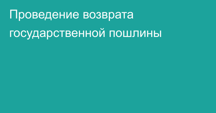 Проведение возврата государственной пошлины