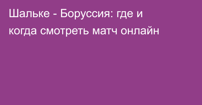 Шальке -  Боруссия: где и когда смотреть матч онлайн