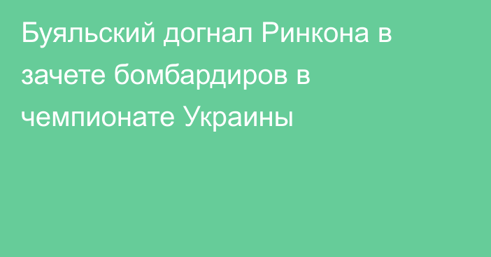 Буяльский догнал Ринкона в зачете бомбардиров в чемпионате Украины