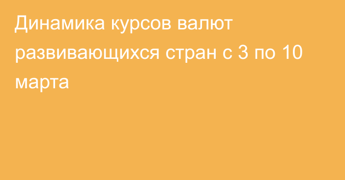 Динамика курсов валют развивающихся стран с 3 по 10 марта