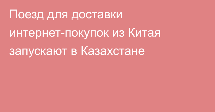 Поезд для доставки интернет-покупок из Китая запускают в Казахстане