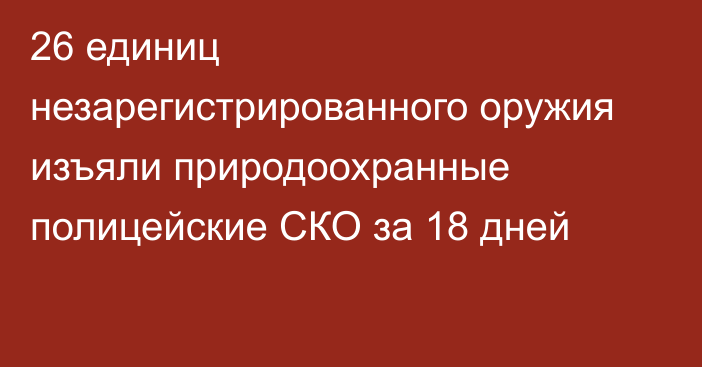 26 единиц незарегистрированного оружия изъяли природоохранные полицейские СКО за 18 дней