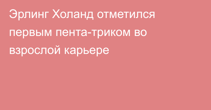 Эрлинг Холанд отметился первым пента-триком во взрослой карьере