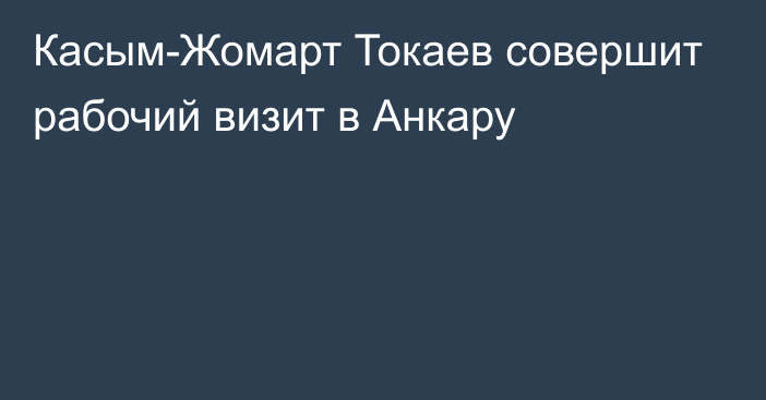 Касым-Жомарт Токаев совершит рабочий визит в Анкару