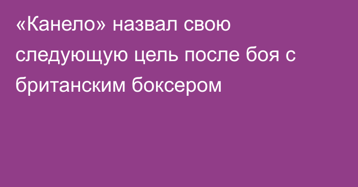 «Канело» назвал свою следующую цель после боя с британским боксером