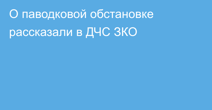 О паводковой обстановке рассказали в ДЧС ЗКО