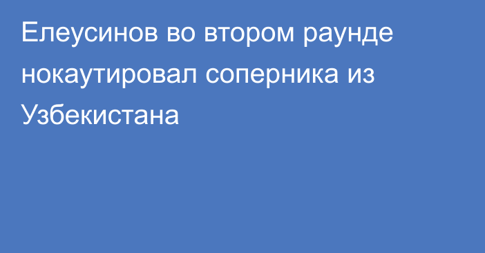 Елеусинов во втором раунде нокаутировал соперника из Узбекистана