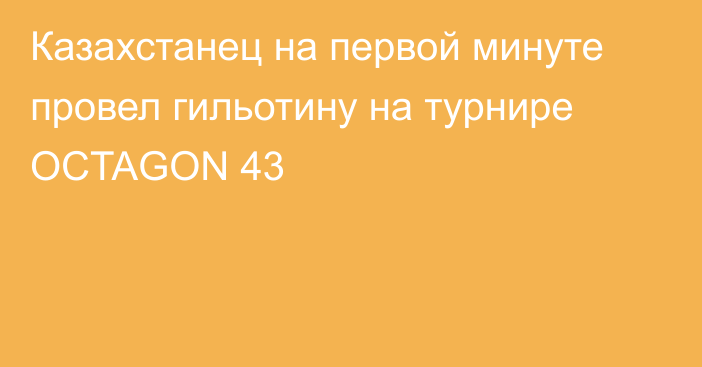 Казахстанец на первой минуте провел гильотину на турнире OCTAGON 43