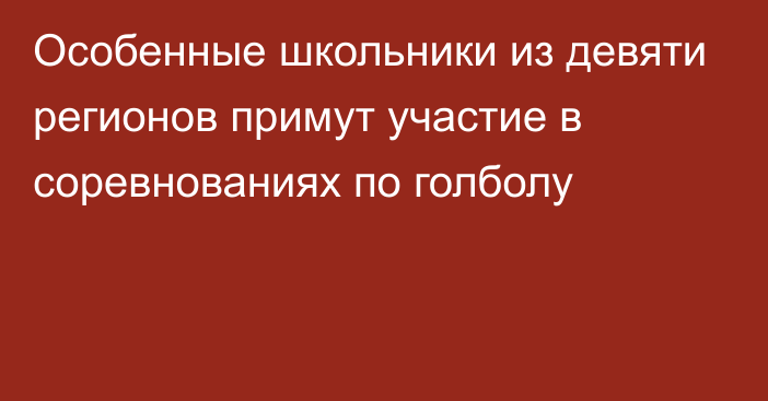 Особенные школьники из девяти регионов примут участие в соревнованиях по голболу