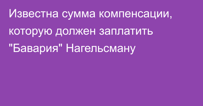 Известна сумма компенсации, которую должен заплатить 