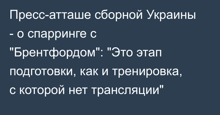 Пресс-атташе сборной Украины - о спарринге с 