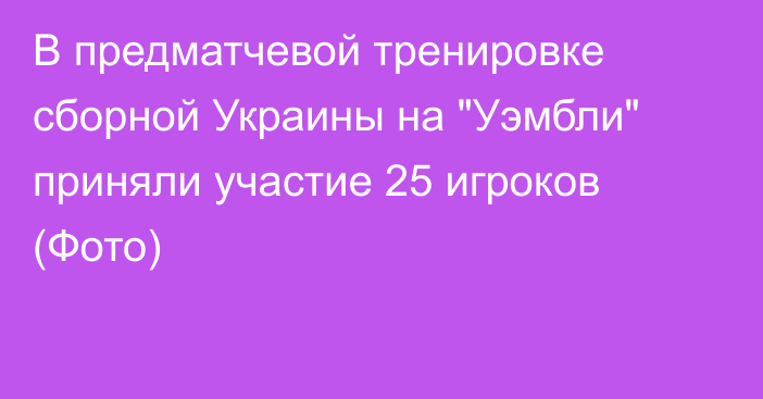 В предматчевой тренировке сборной Украины на 