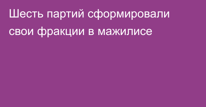 Шесть партий сформировали свои фракции в мажилисе