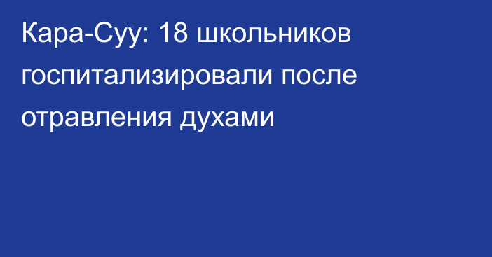 Кара-Суу: 18 школьников госпитализировали после отравления духами