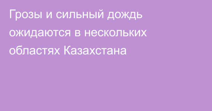 Грозы и сильный дождь ожидаются в нескольких областях Казахстана