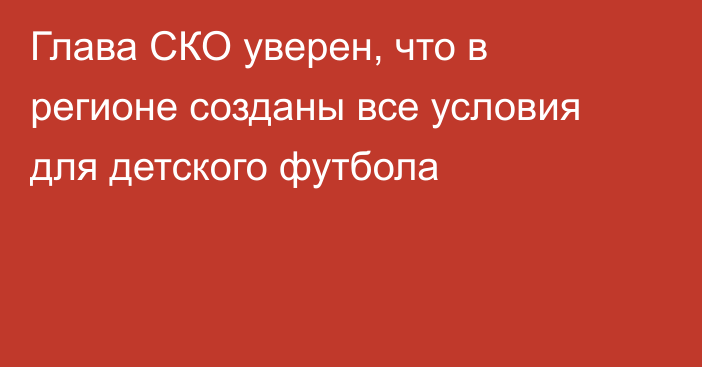 Глава СКО уверен, что в регионе созданы все условия для детского футбола